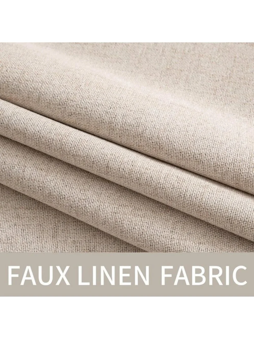 100% Blackout Linen Textured Curtains - Thermal Insulated Room Darkening Drapes